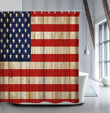 Badeforhæng med amerikansk flag design