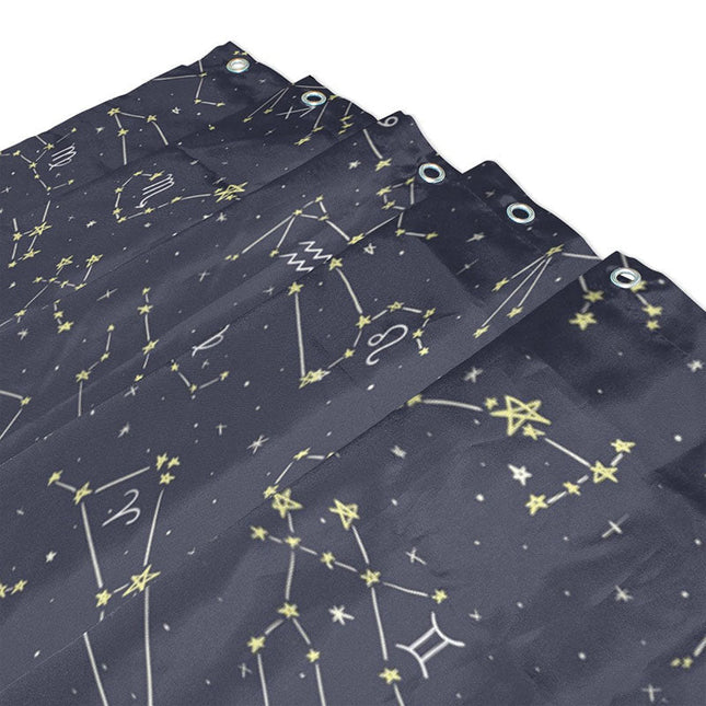 Badeforhæng med stjernebilleder og stjernetegn