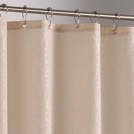 Cremefarvet badeforhæng med diskret mønster