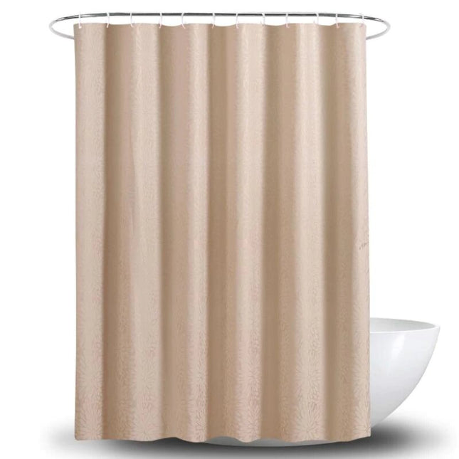 Cremefarvet badeforhæng med diskret mønster