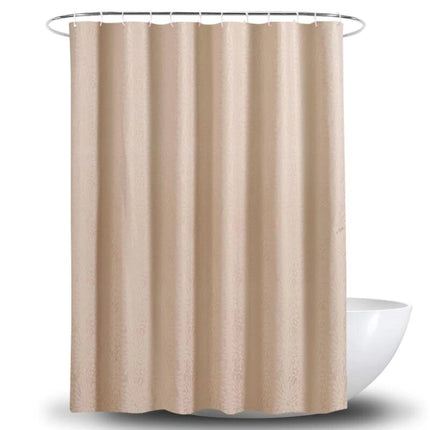 Cremefarvet badeforhæng med diskret mønster