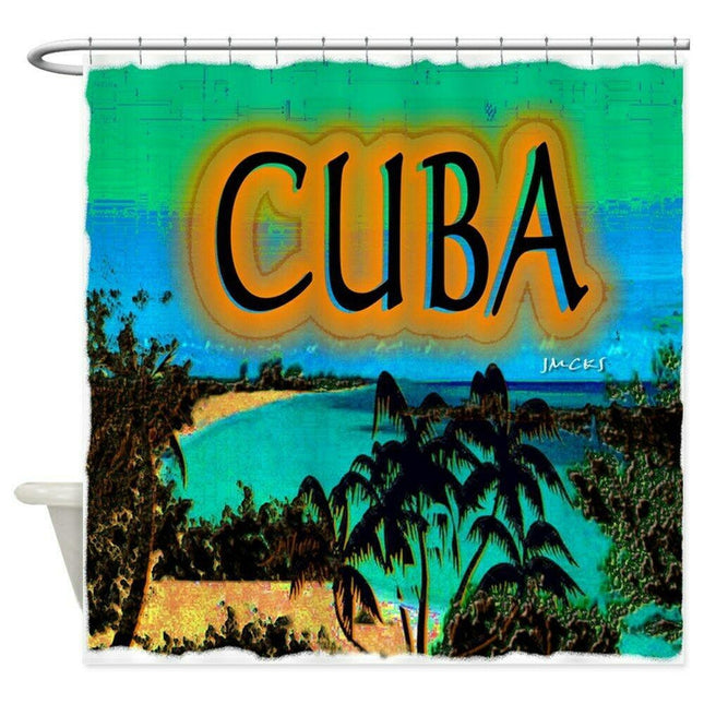 Badeforhæng med farverigt Cuba design
