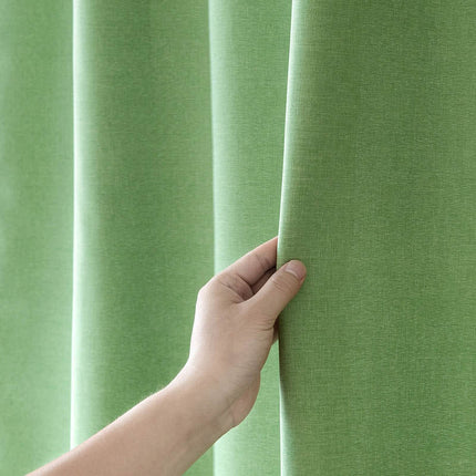 Ensfarvet badeforhæng i khaki grøn