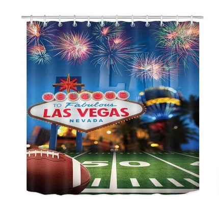 Badeforhæng med Las Vegas skilt