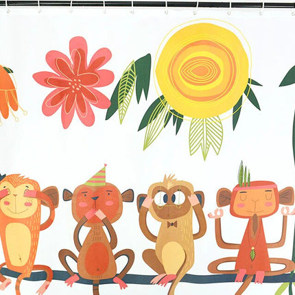 Sjovt badeforhæng med aber til børn