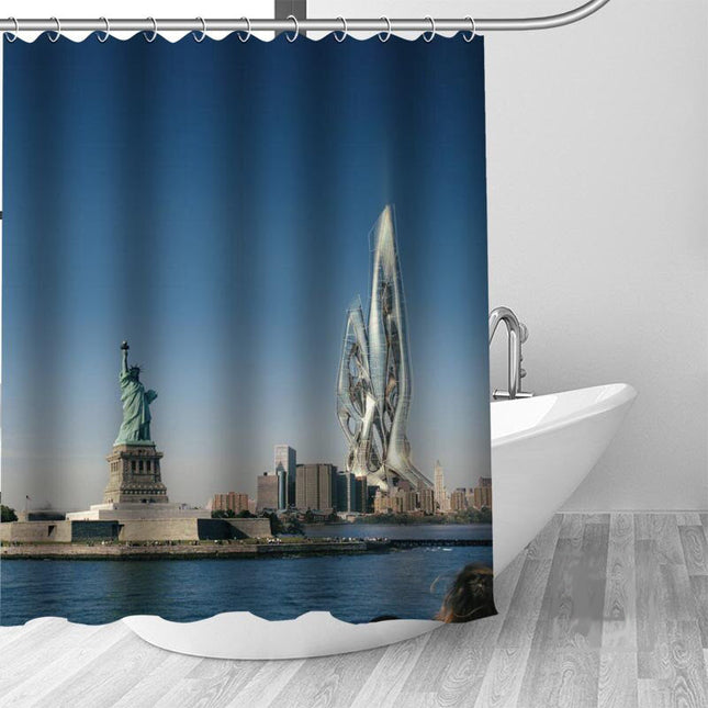 Badeforhæng med New York City skyline