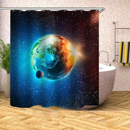 Badeforhæng med planeten Jorden fra rummet
