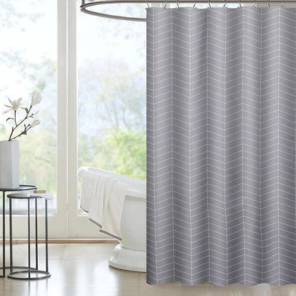 Anti-skimmel badeforhæng med sildebensmønster