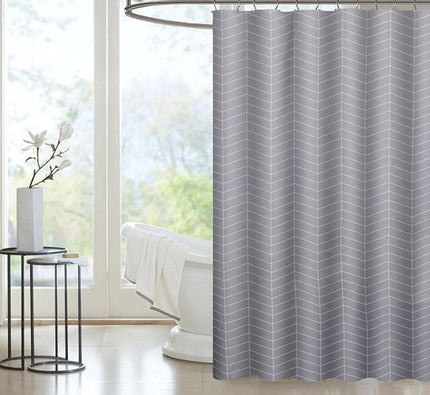 Anti-skimmel badeforhæng med sildebensmønster