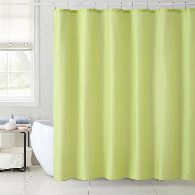 Ensfarvet limegrønt badeforhæng i stof