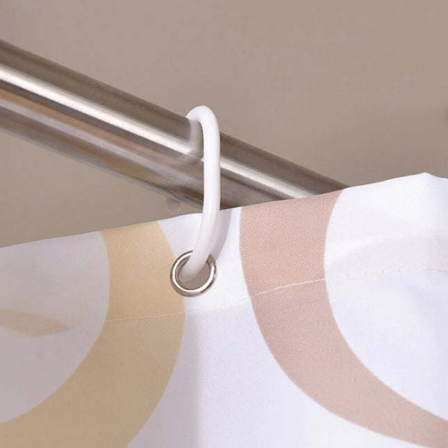 Badeforhæng med retro cirkel mønster