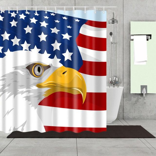 Badeforhæng med ørn og USA-flag