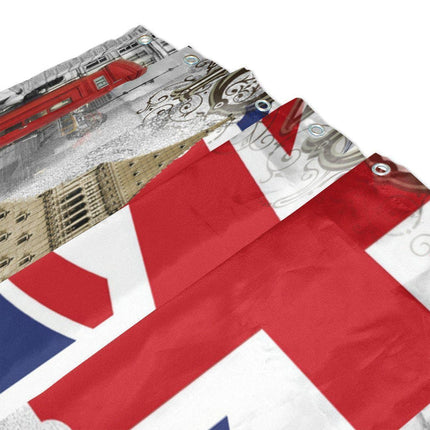 Badeforhæng med London og England tema