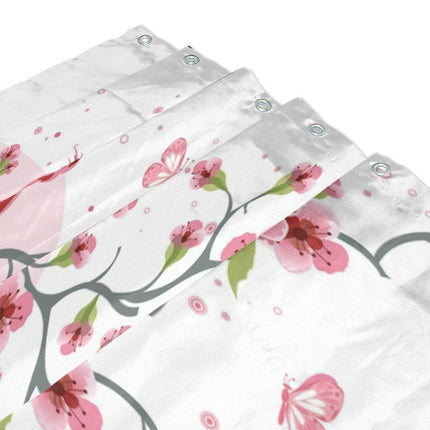 Asiatisk badeforhæng med kirsebærblomster