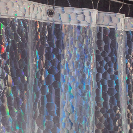 Gennemsigtigt badeforhæng med vægtbånd i bunden