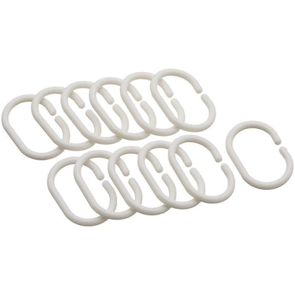 Beige og hvidt stribet badeforhæng