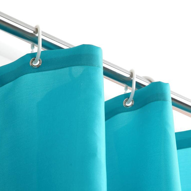 Ensfarvet turkisblåt badeforhæng vandtæt