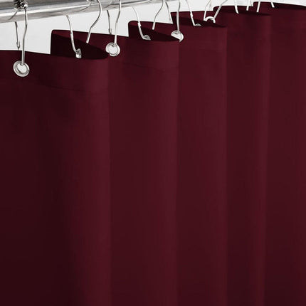Ensfarvet bordeaux badeforhæng i polyester