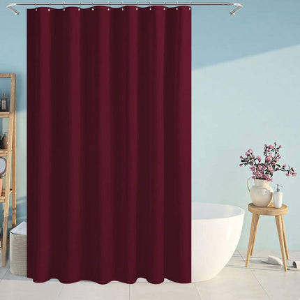 Ensfarvet bordeaux badeforhæng i polyester