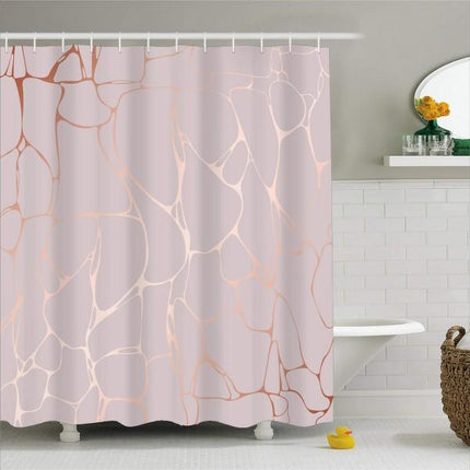 Badeforhæng med elegant kobber marmor mønster
