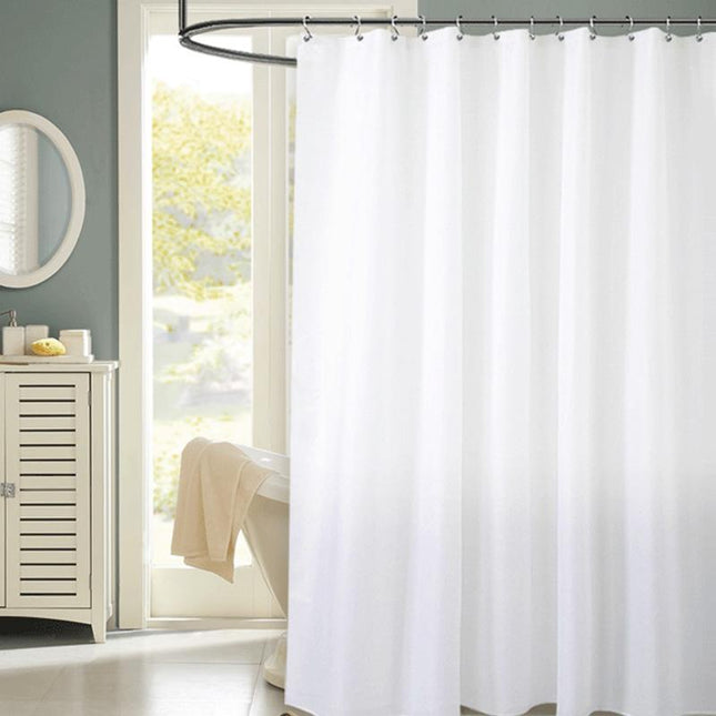Klassisk hvidt stof badeforhæng vaskbart
