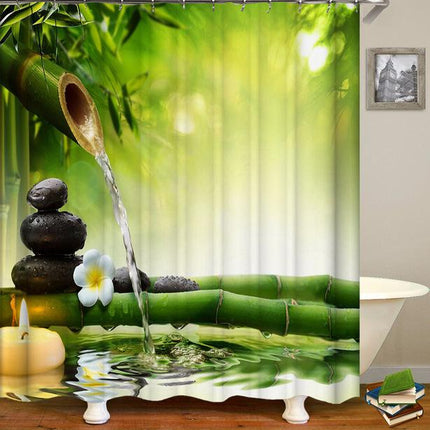 Feng Shui badeforhæng med bambusskov