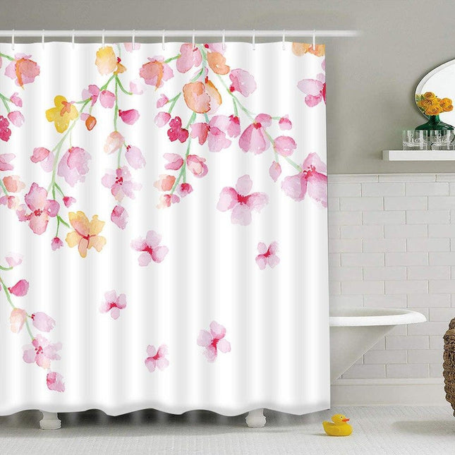 Badeforhæng med japanske kirsebærblomster