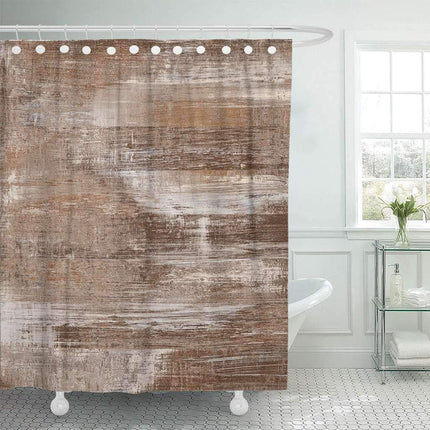 Badeforhæng med brunt marmor look