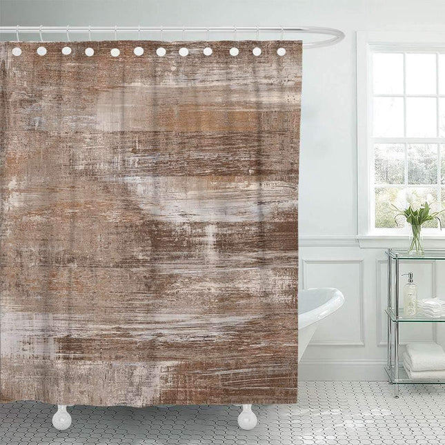 Badeforhæng med brunt marmor look