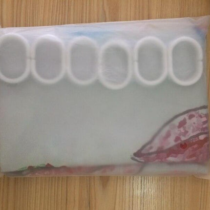 Badeforhæng med maleri af fyrtårne