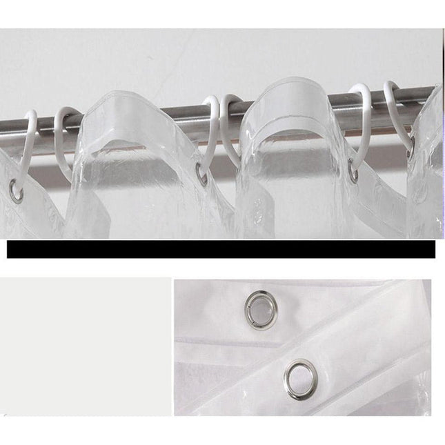 Gennemsigtigt badeforhæng i klar plast