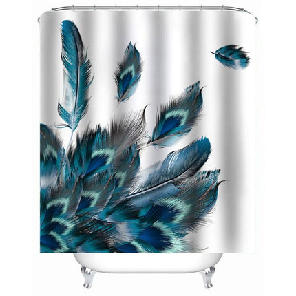 Badeforhæng med elegant design af fjer