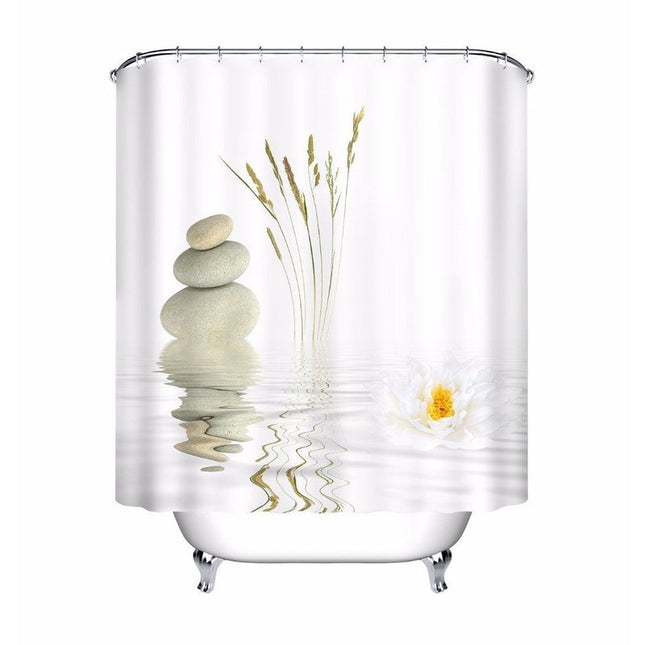 Badeforhæng med spa og zen motiv