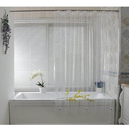 Helt gennemsigtigt badeforhæng i klar plast