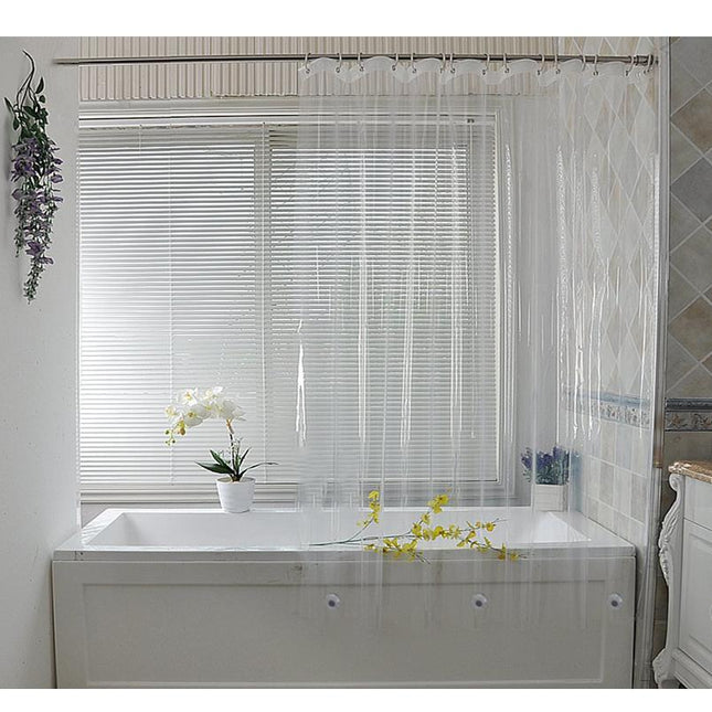 Helt gennemsigtigt badeforhæng i klar plast