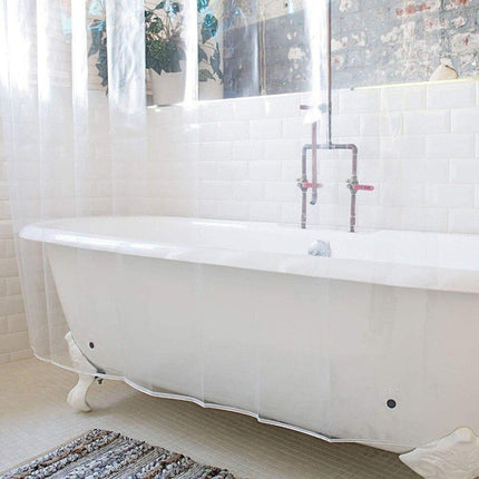 Helt gennemsigtigt badeforhæng i klar plast