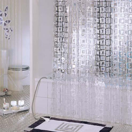 Gennemsigtigt badeforhæng skimmelafvisende med mønster