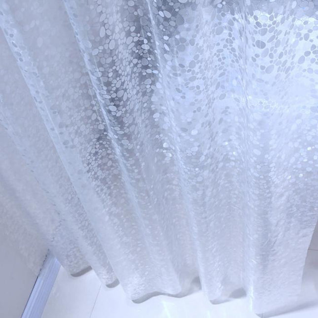 Gennemsigtigt badeforhæng med glitrende prikmotiv
