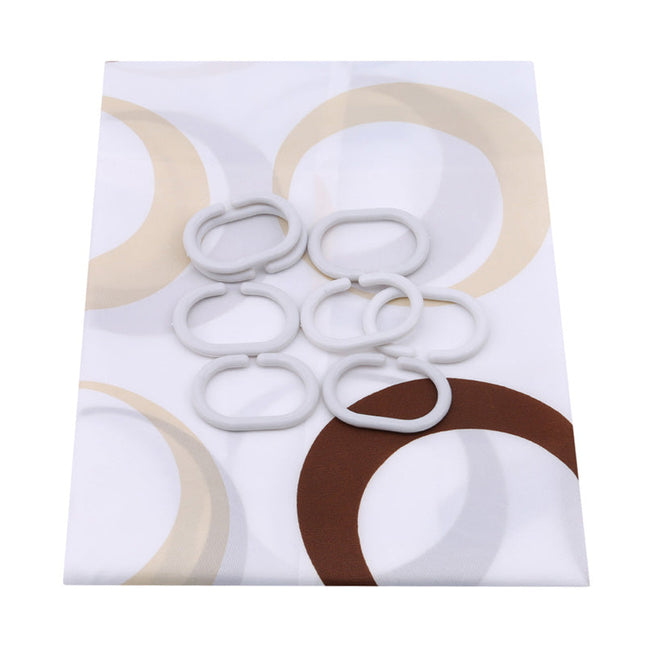 Badeforhæng med retro cirkel mønster